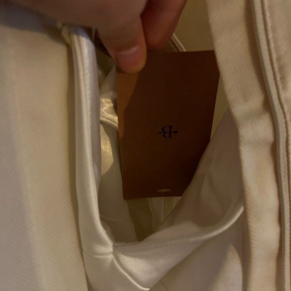 BRAND NEW JENNY BY JENNY YOO SHERIDAN DROP-WAIST STRETCH-SATIN WEDDING GOWN - Picture 7 of 9